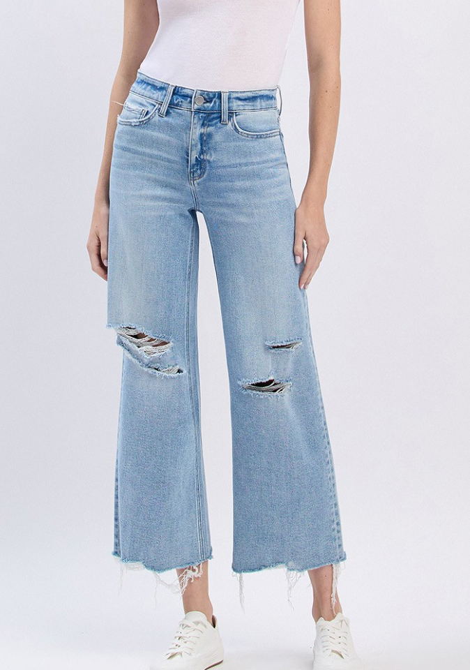 Rider Wide Cropped Jean by Flying Monkey
