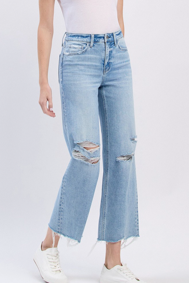 Rider Wide Cropped Jean by Flying Monkey
