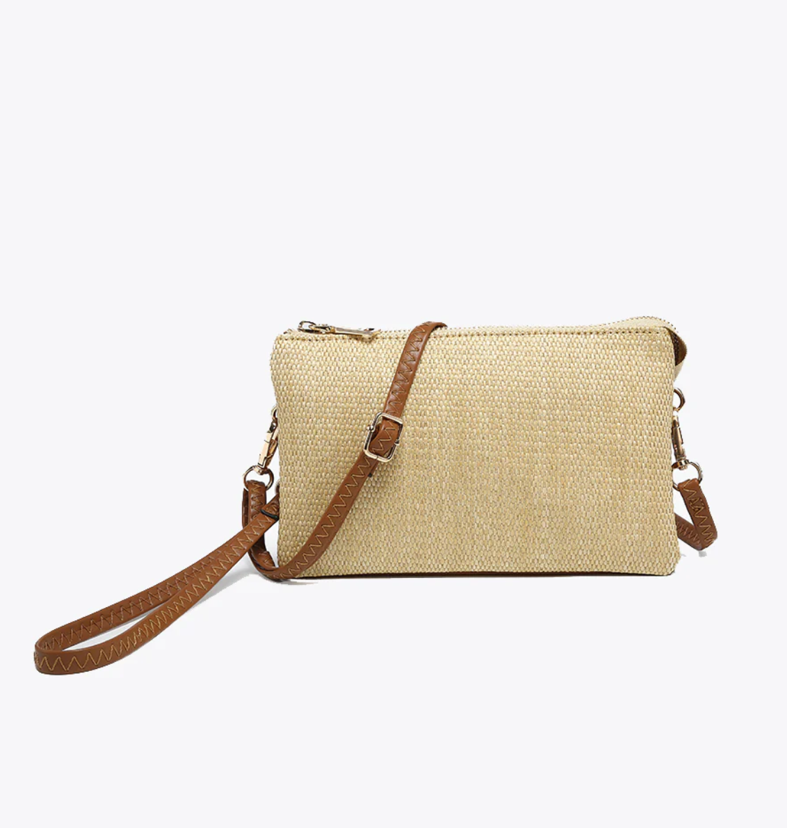 Riley Natural Straw Crossbody