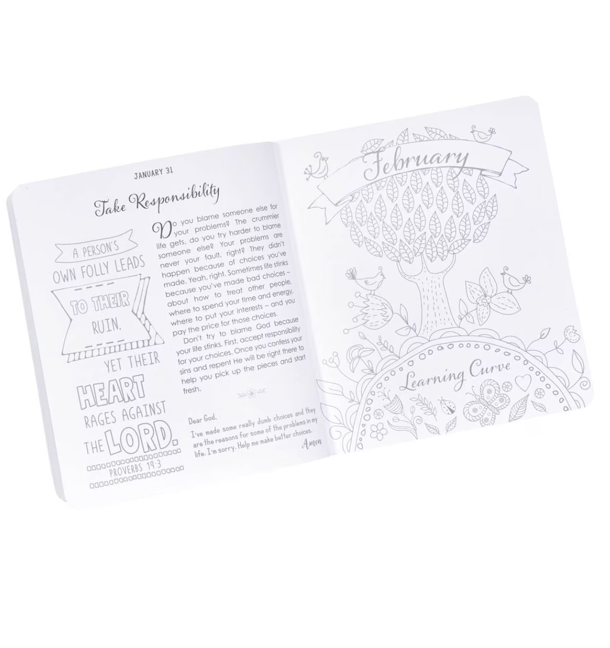 Devotional For Girls: 366 days of creative coloring & faith filled devotions