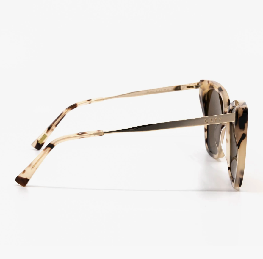 BECKY II Cream Tortoise Pink Mirror Sunglasses CT-PK30
