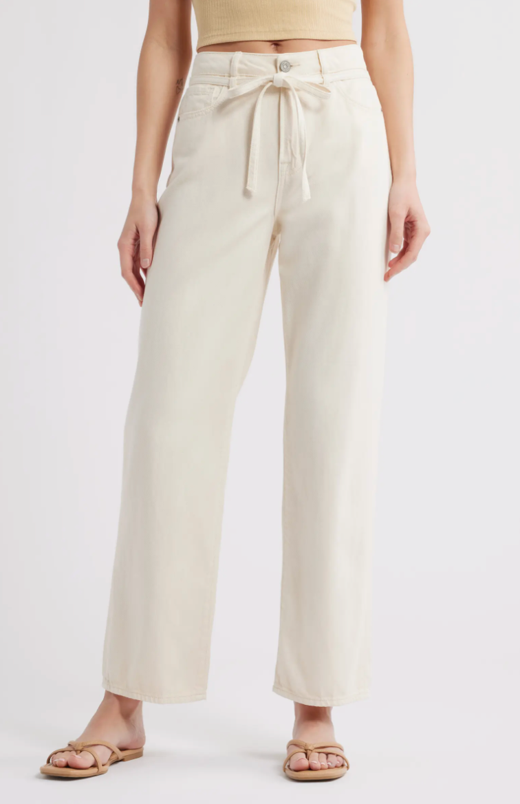 Hidden Ella Cream Tie Waist Jean
