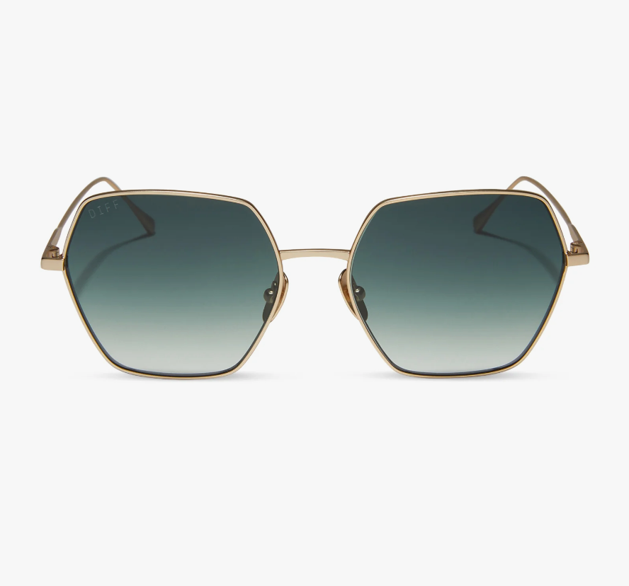 HARLOWE Hexagon Matte Gold Sunglasses DE01-0467-GLFGN