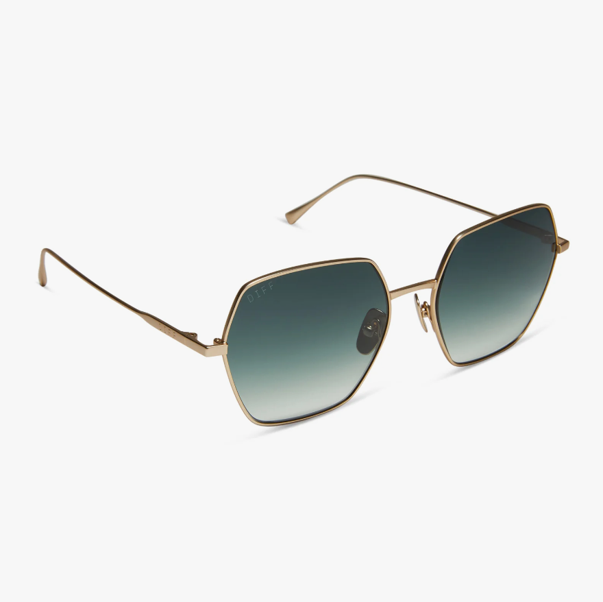 HARLOWE Hexagon Matte Gold Sunglasses DE01-0467-GLFGN