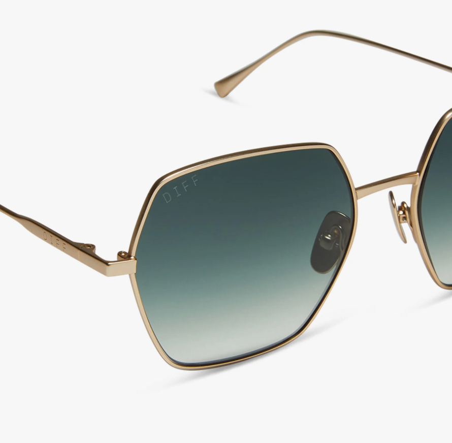 HARLOWE Hexagon Matte Gold Sunglasses DE01-0467-GLFGN