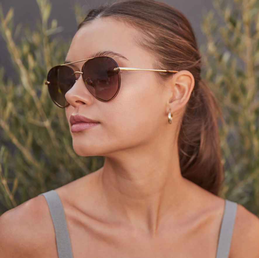 LENOX Brown Tortoise Tips Sunglasses GD-BG122
