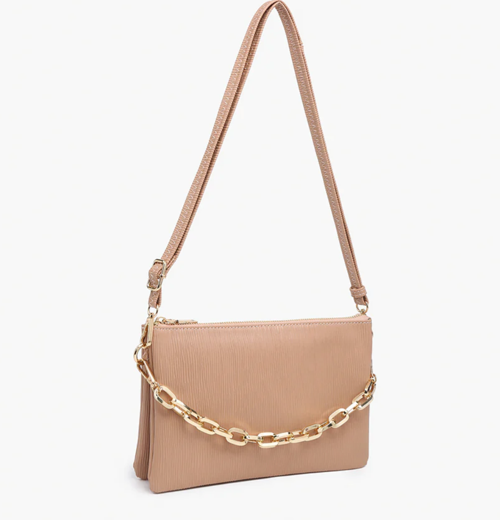 Izzy Black Textured Crossbody