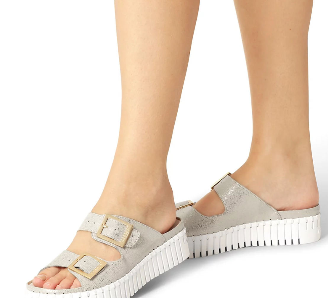 Ilse Jacobsen Silver Slide Sandal