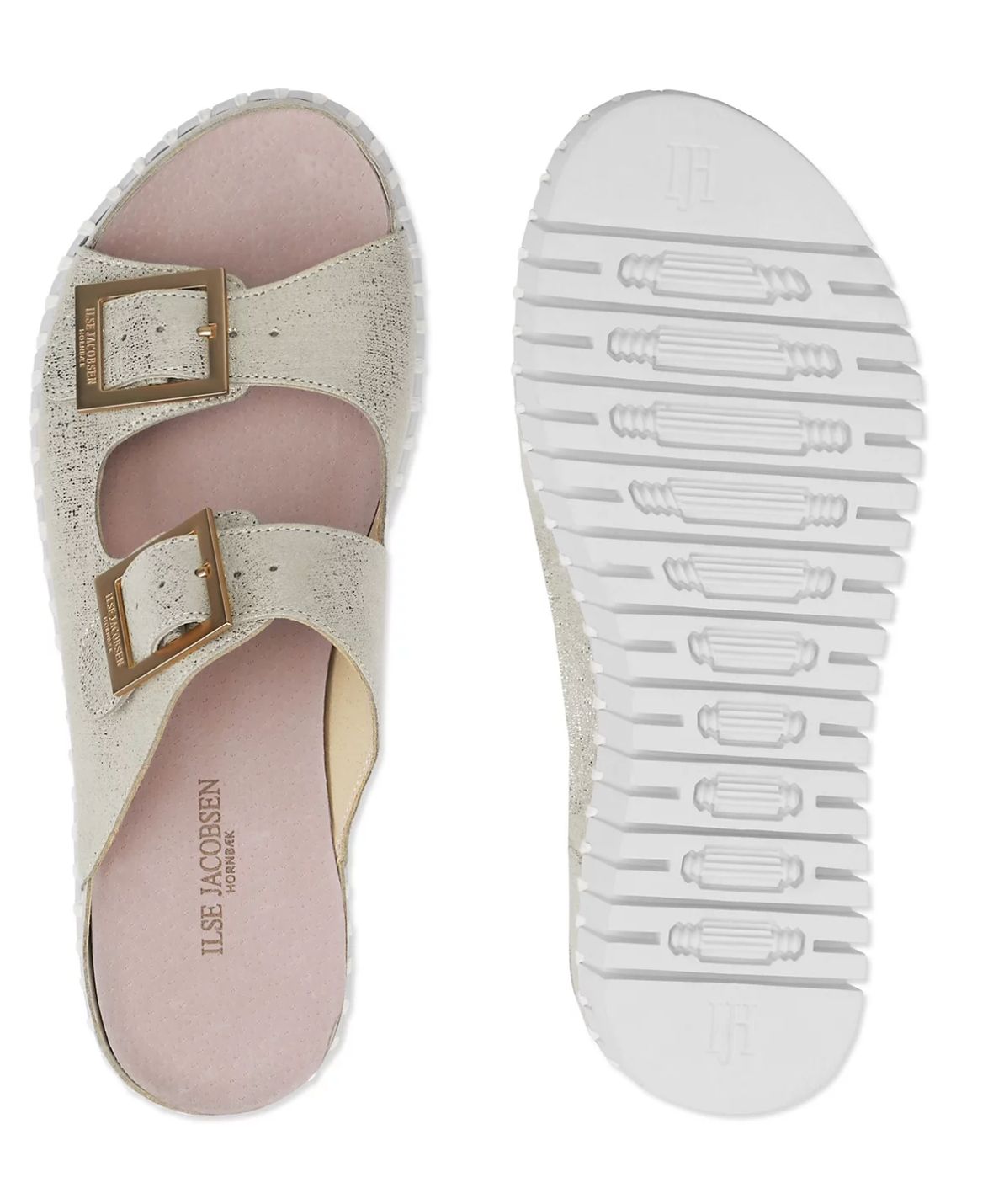 Ilse Jacobsen Silver Slide Sandal
