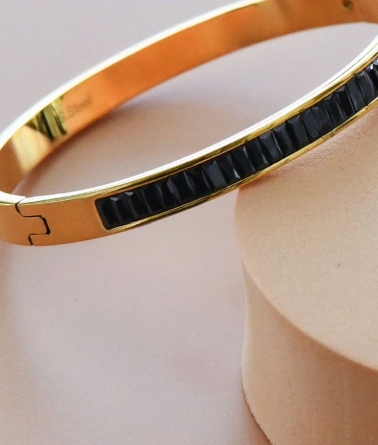 Black/Gold Bangle Bracelet