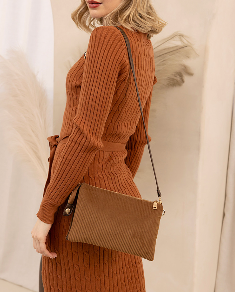 Izzy Brown Corduroy Crossbody