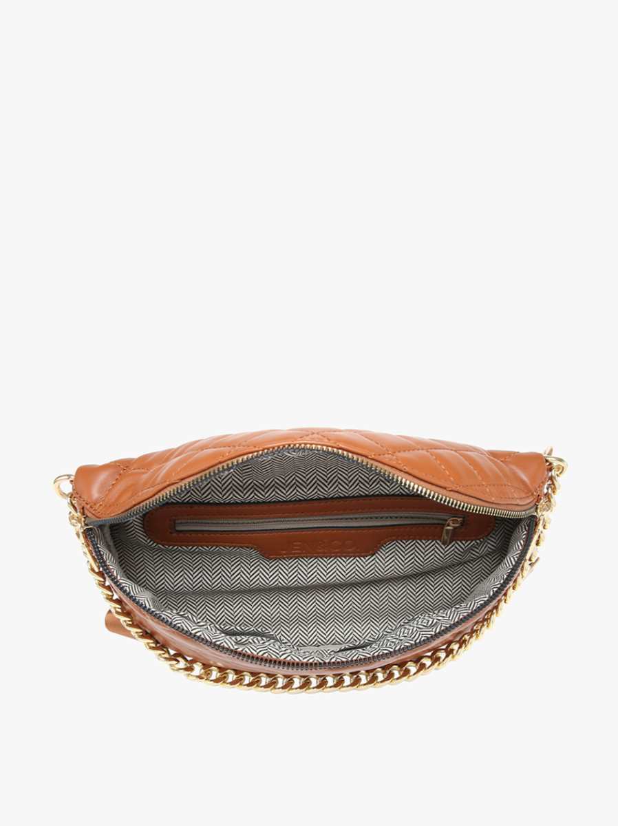 Sylvie Quilted Belt Bag in Nude