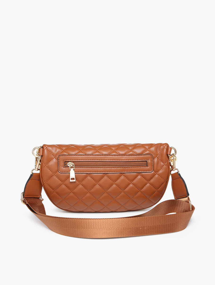 Sylvie Quilted Belt Bag in Nude