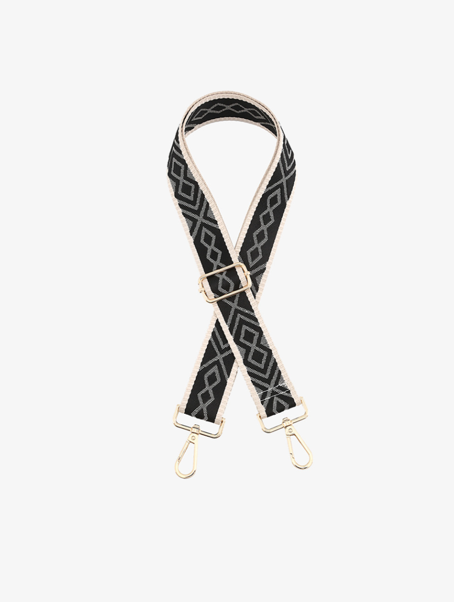 Black/Cream Boho Guitar Strap