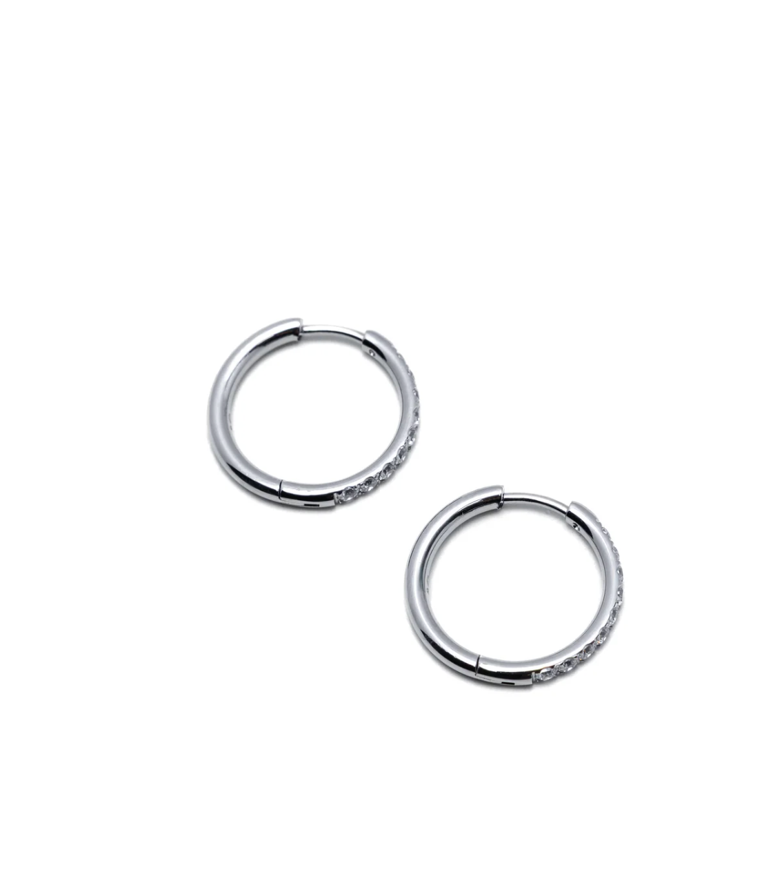 Brenda Grands 18mm Silver Diamond Hoops