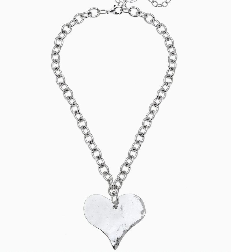 Susan Shaw Silver Heart Necklace