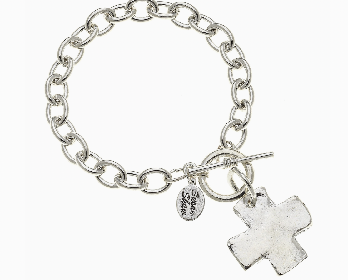 Susan Shaw Silver Cross Bracelet