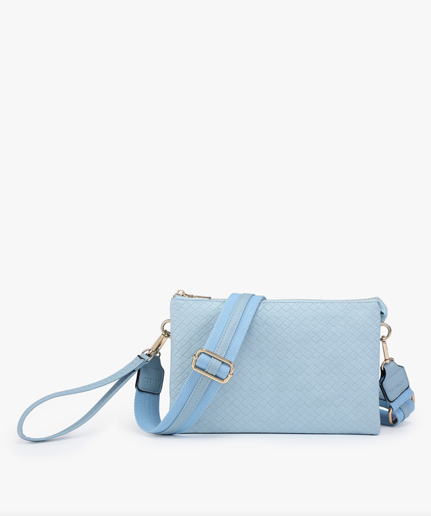 Izzy Diagonal Woven Crossbody in Blush