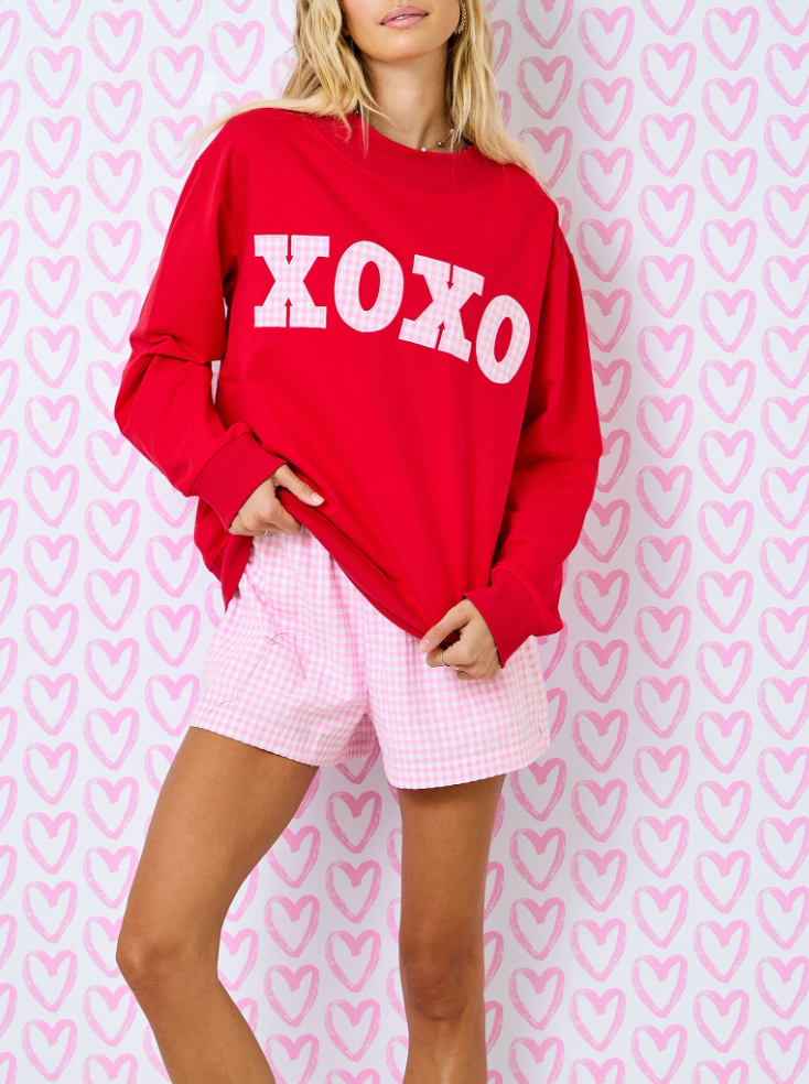 XOXO Pullover Top in Red