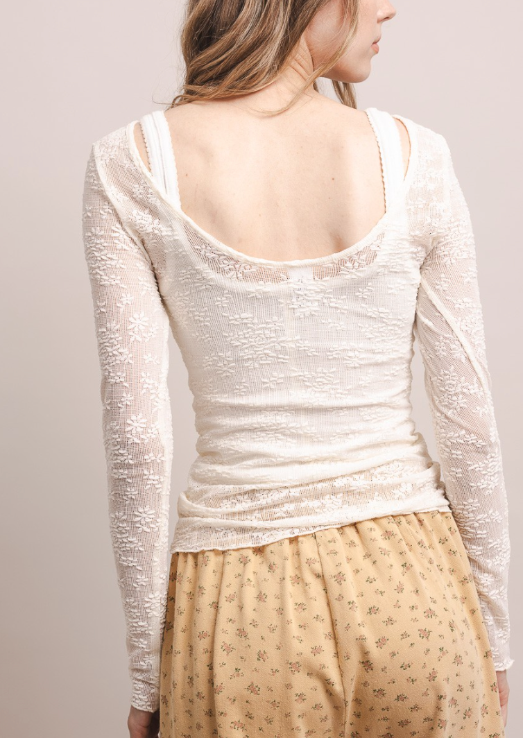 Wrapped in Lace Mesh Top