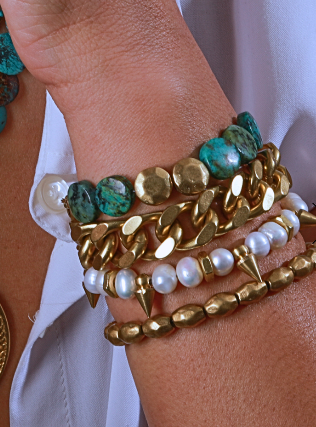 Rachel Nathan Remix African Turquoise Sand Dollar Bracelet