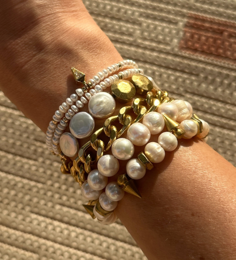Rachel Nathan Remix Pearl Coin and Sand Dollar Bracelet