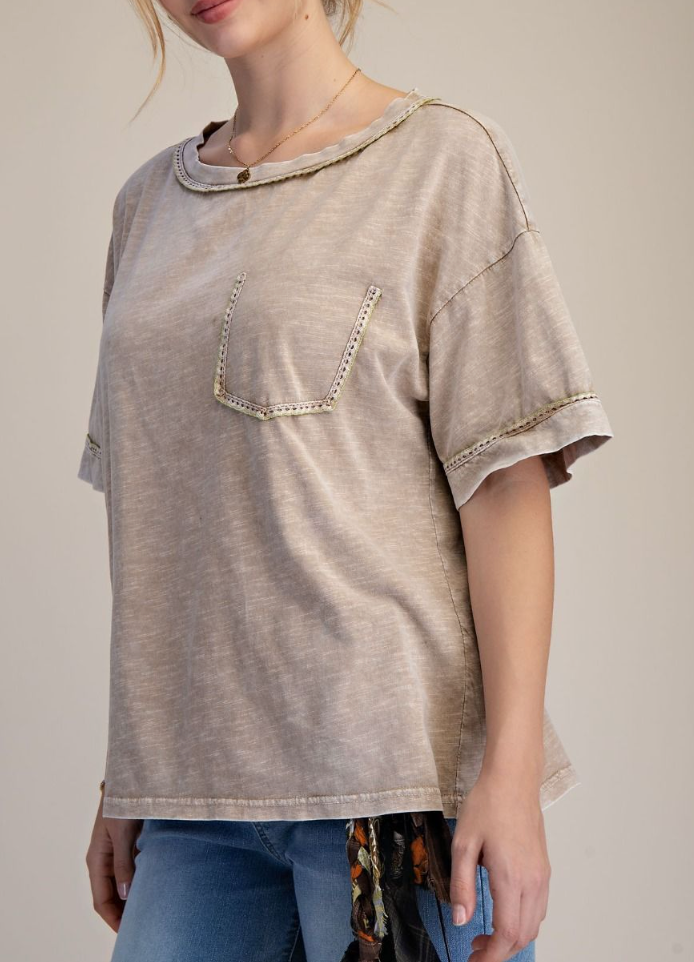 Calm Energy Khaki Top