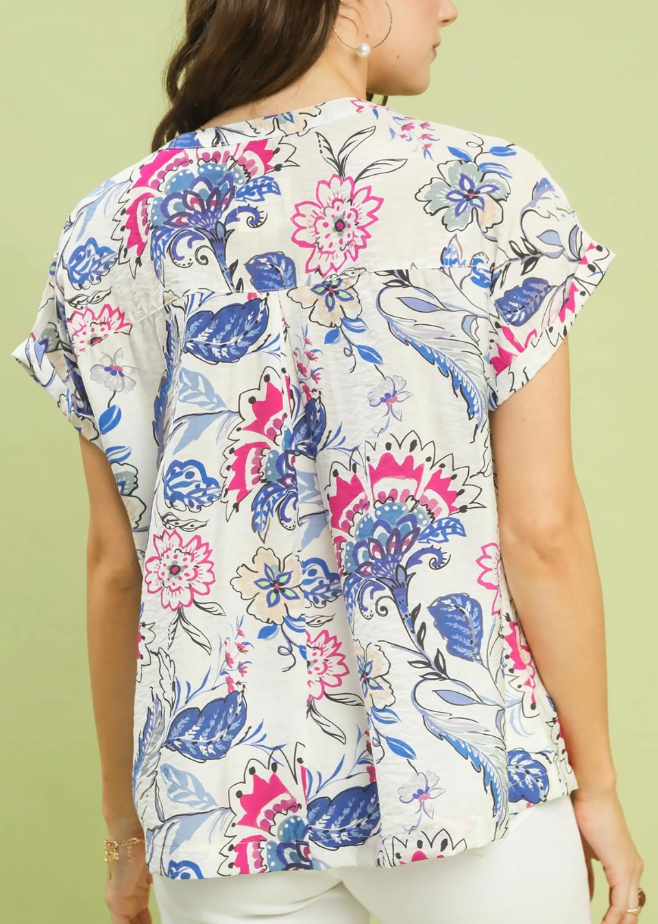 Vacation Bound Floral Pattern Top