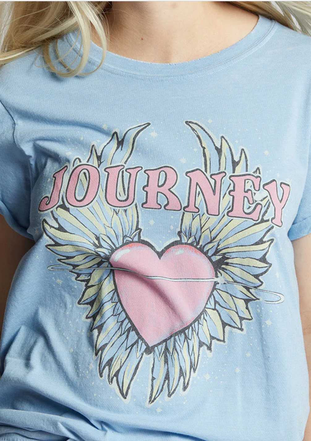 Journey: Don't Stop Believin' Tee in Baby blue