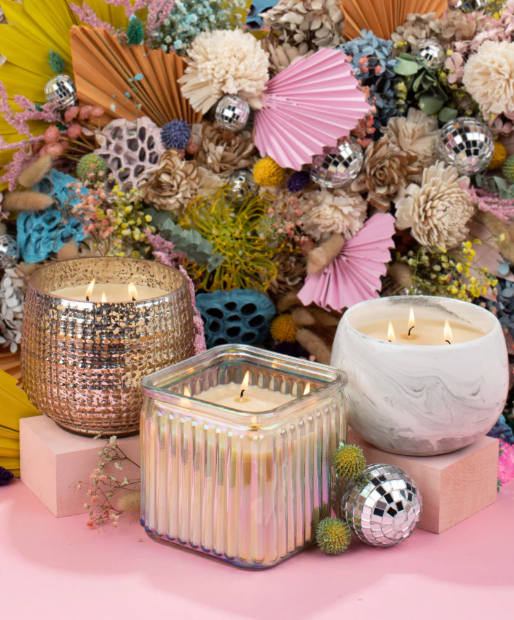 Sweet Grace Round Marble Style Candle