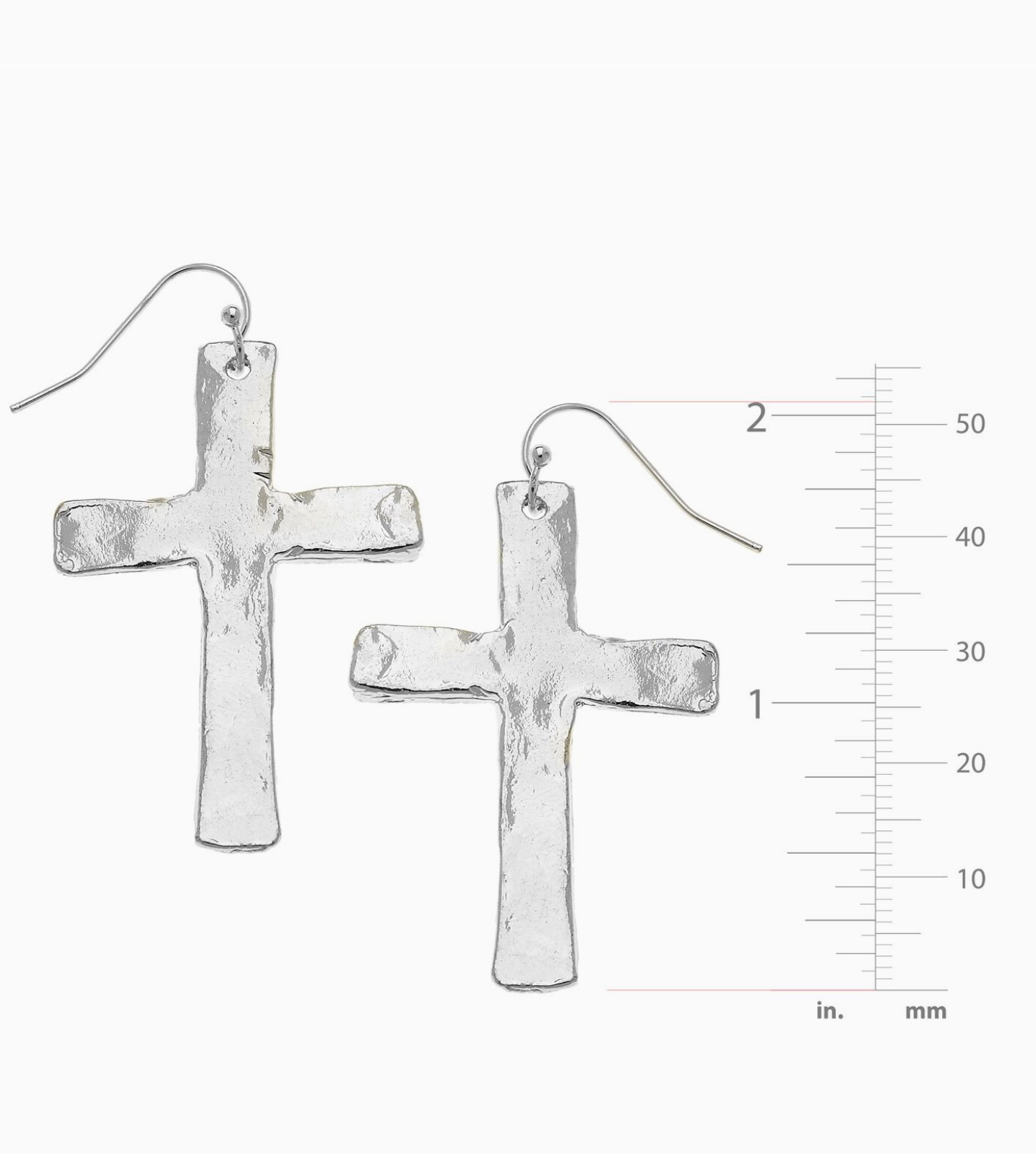 Susan Shaw Solid Silver Cross Earrings