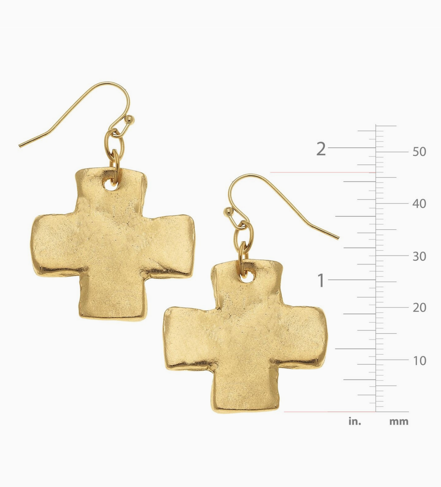 Susan Shaw Gold Cross Earrings
