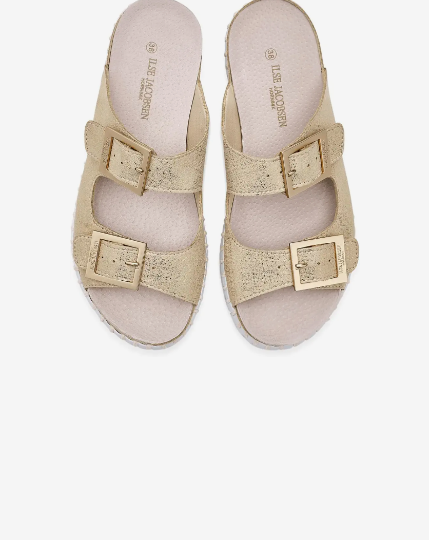 Ilse Jacobsen Gold Metallic Sandals