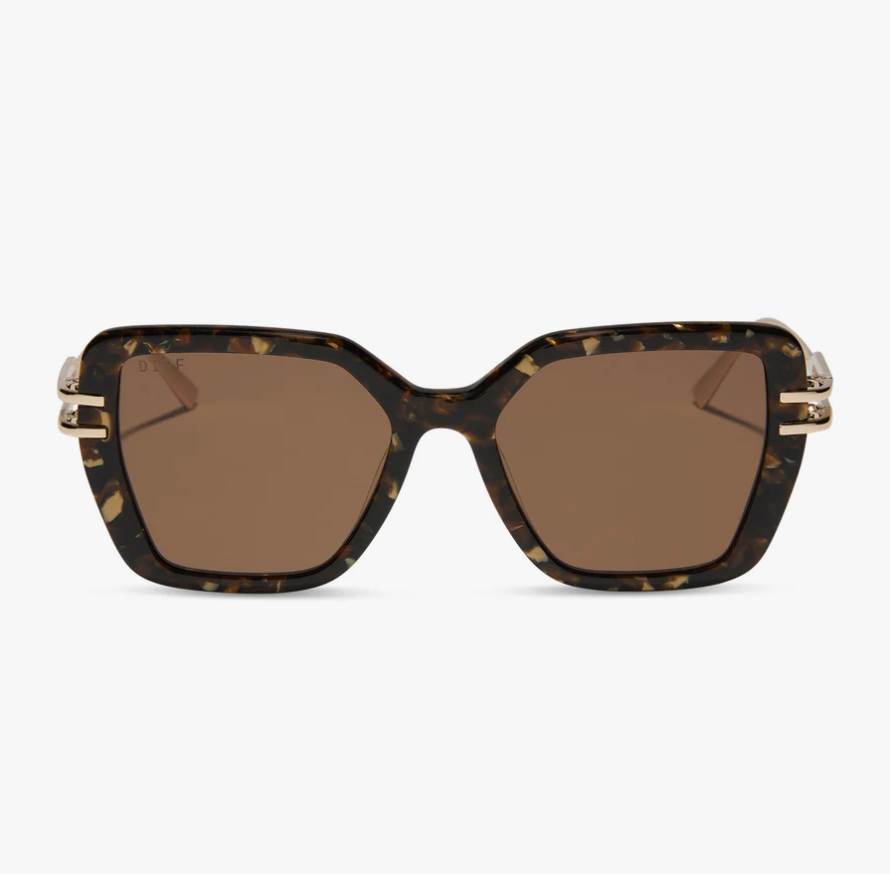 DASHA Brown Tortoise Square Sunglasses DE01-0870-ILBNN