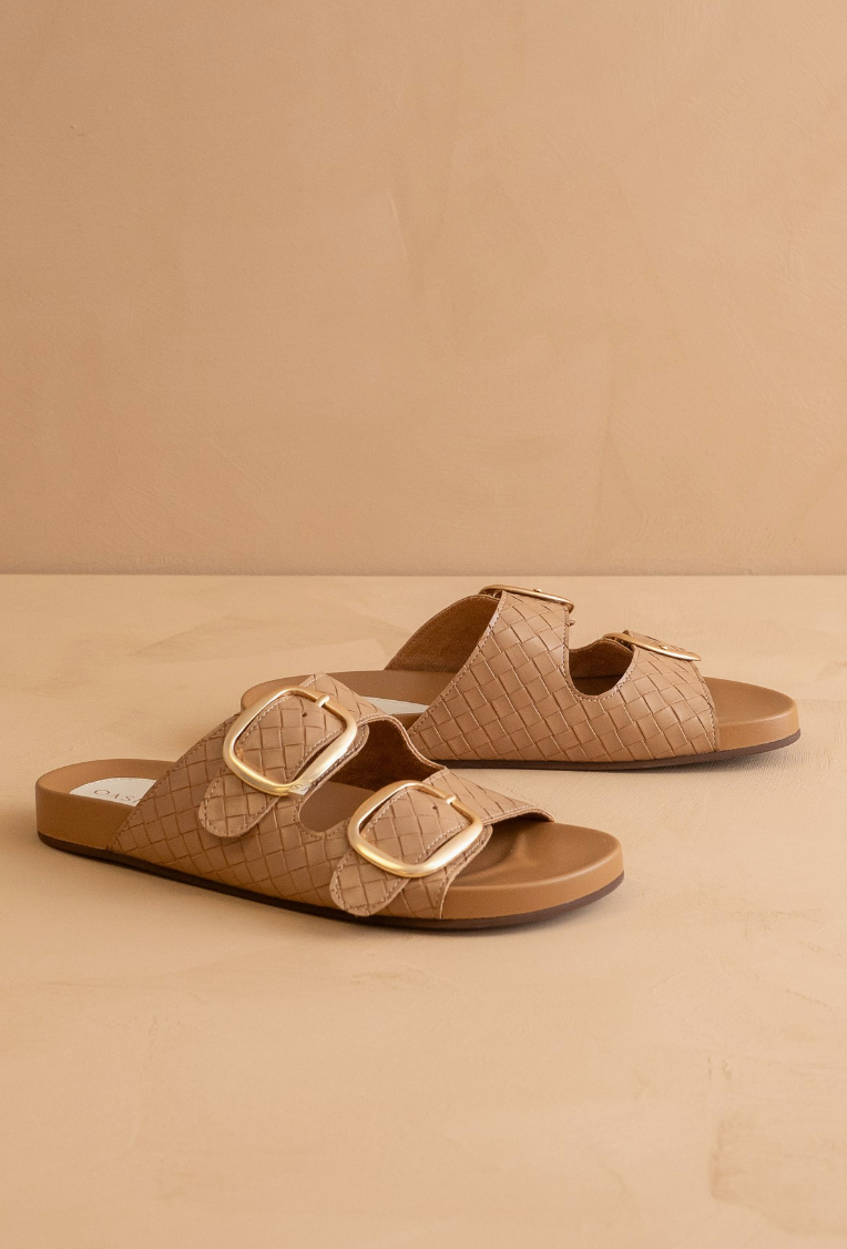 Desiree Slide Sandal in Almond