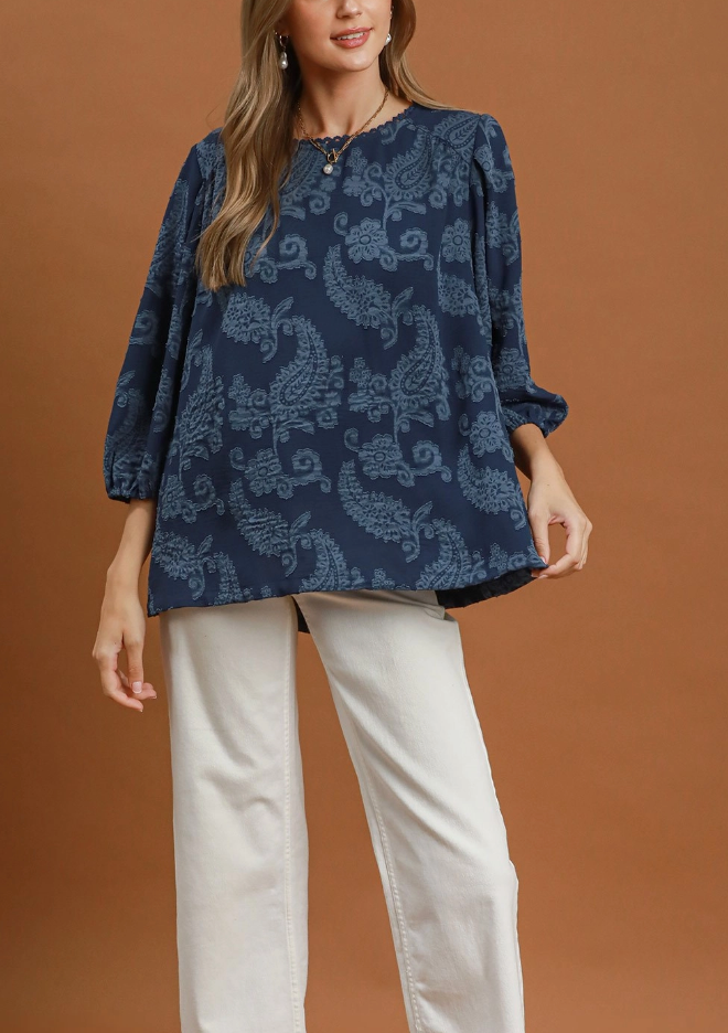 Love in The Details Top in Navy