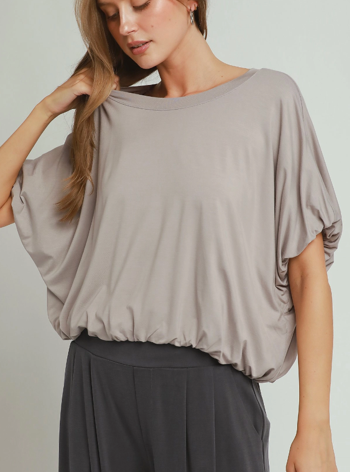 Forever Favorite Bubble Hem Top in Black