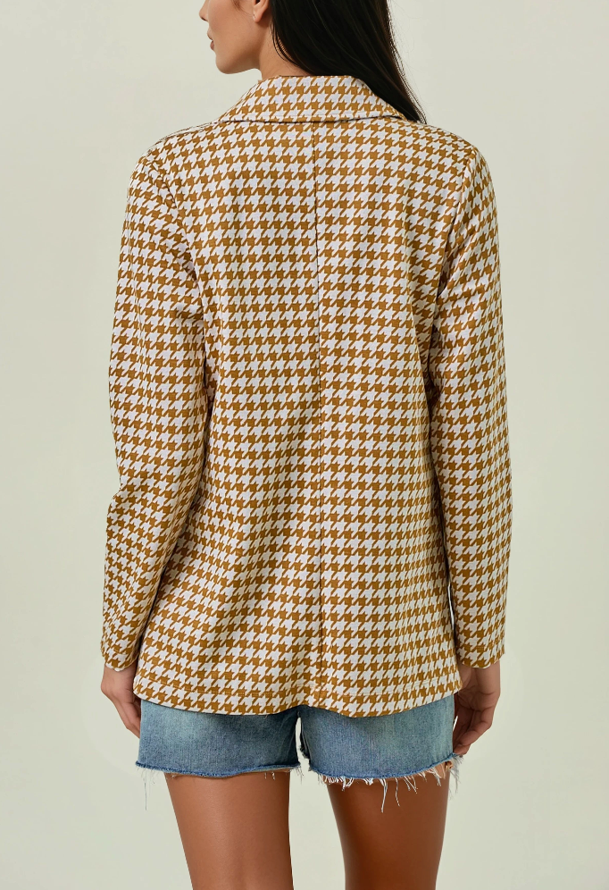 Fall For Me Houndstooth Blazer