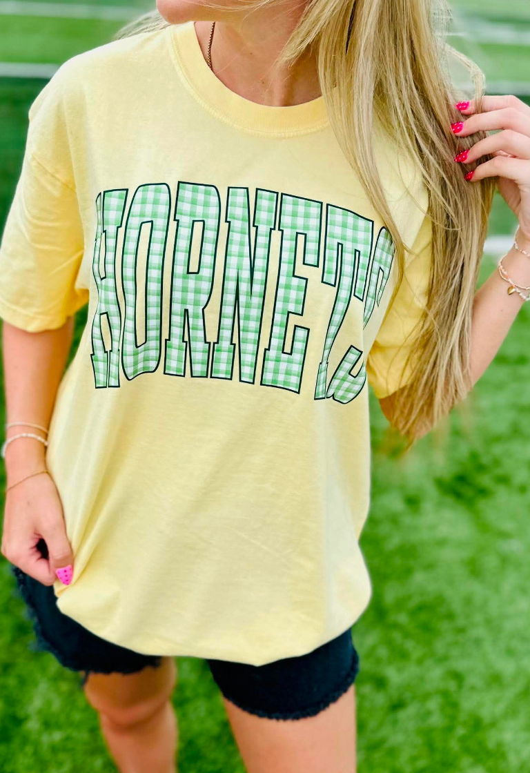 Gingham OWLS Tee in White
