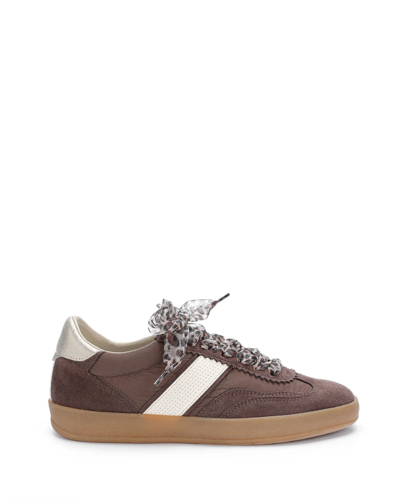 Dixie Leopard Lace Sneaker in Chocolate