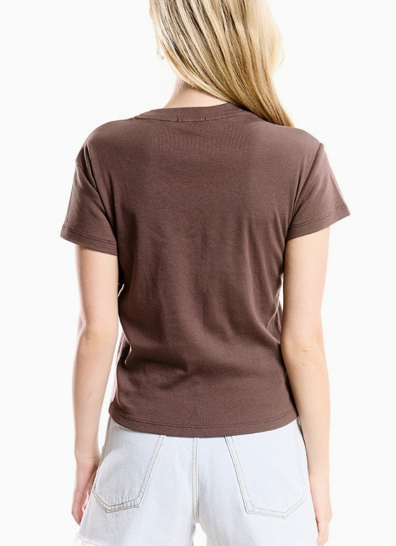 Busy Birds Baby Tee in Chocolate