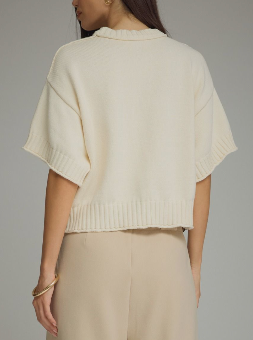 Downtown Cozy Sweater Top in Cream