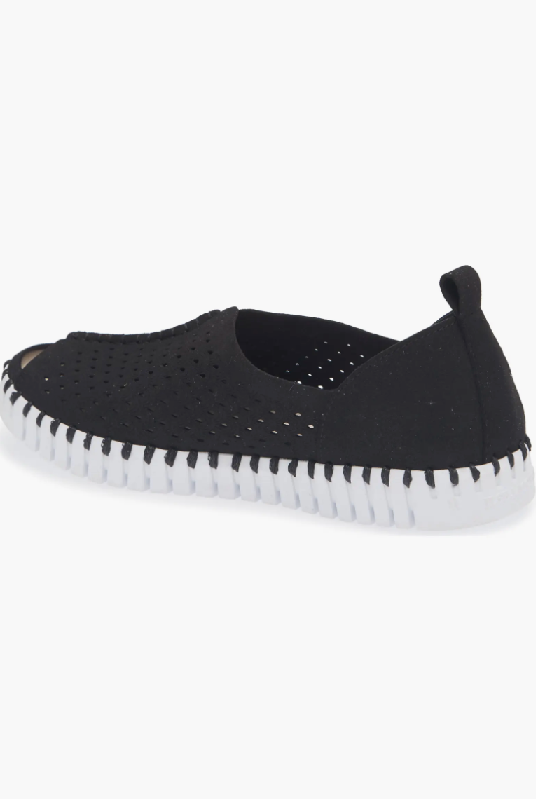 Ilse Jacobsen Peep Toe Tulip Sneaker in Black