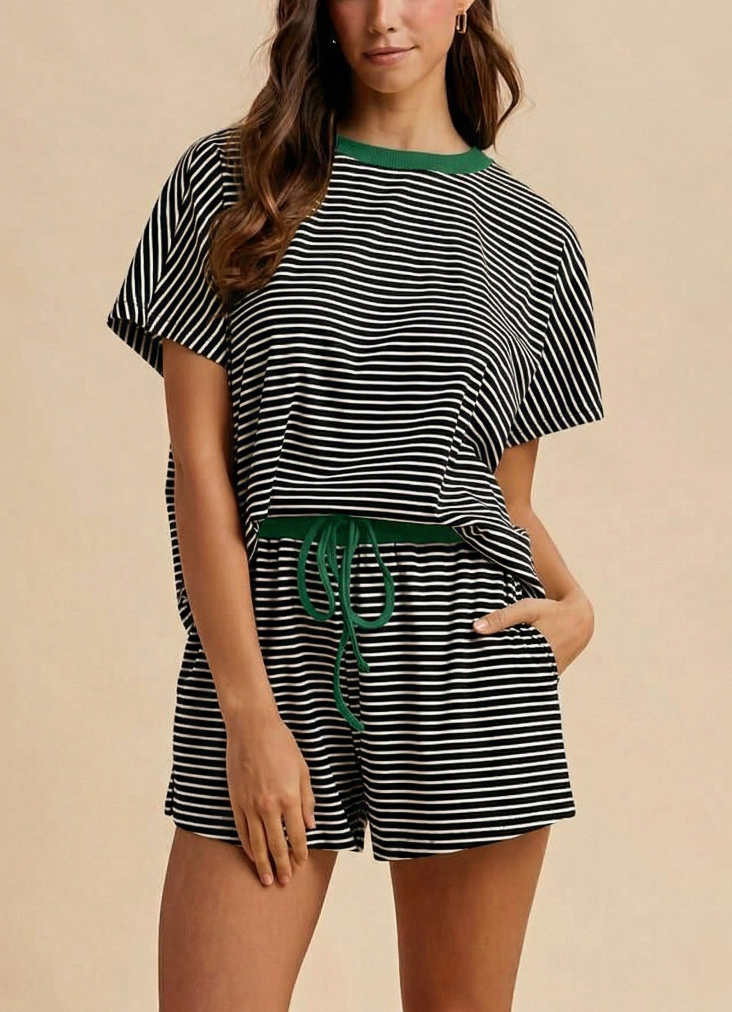 Coffee Run Shorts Set in Black