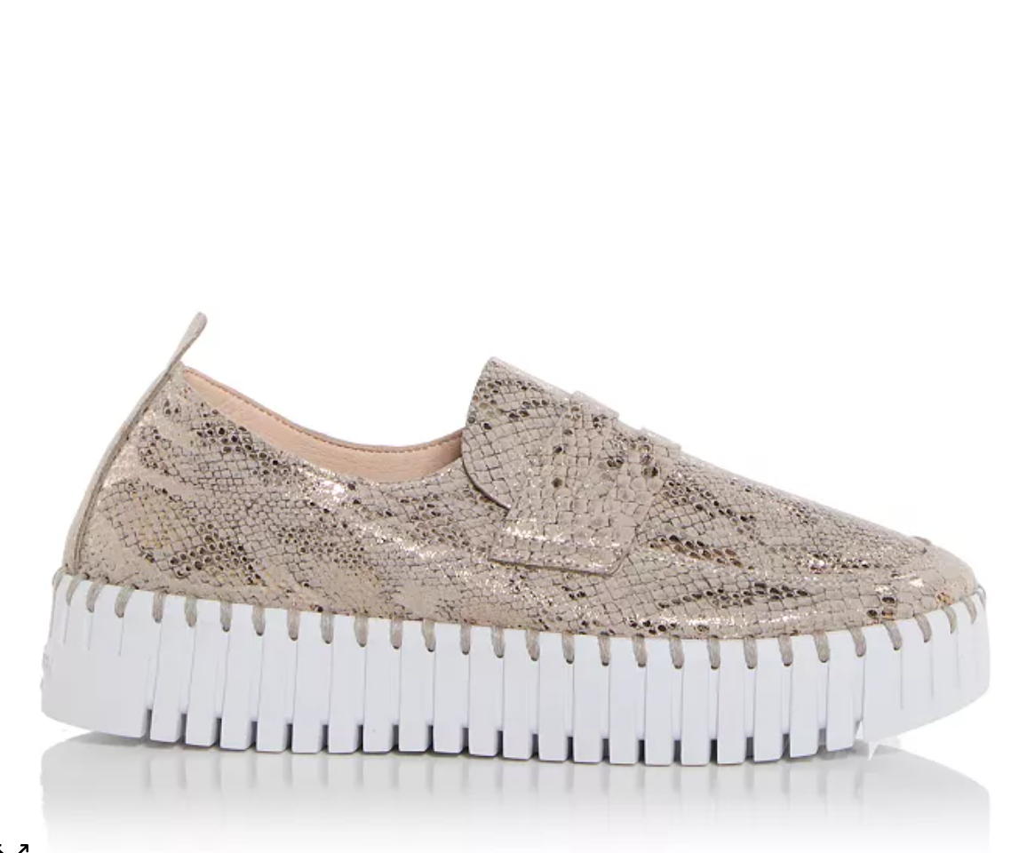Ilse Jacobsen Wheat Snake Platform Sneakers