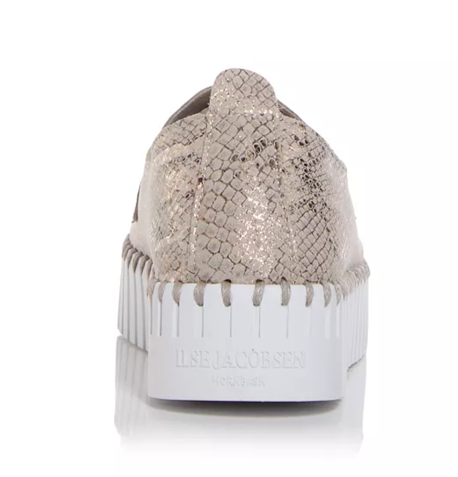 Ilse Jacobsen Wheat Snake Platform Sneakers
