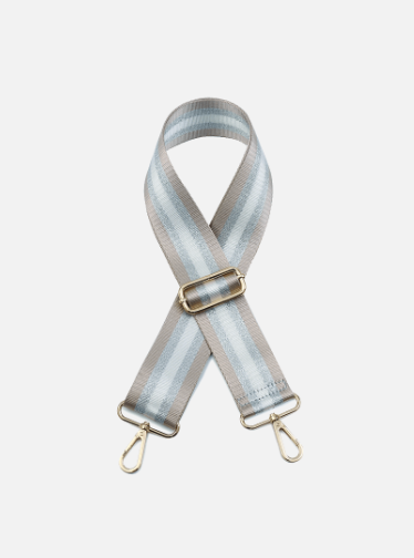 Taupe/Silver Stripe Purse Strap