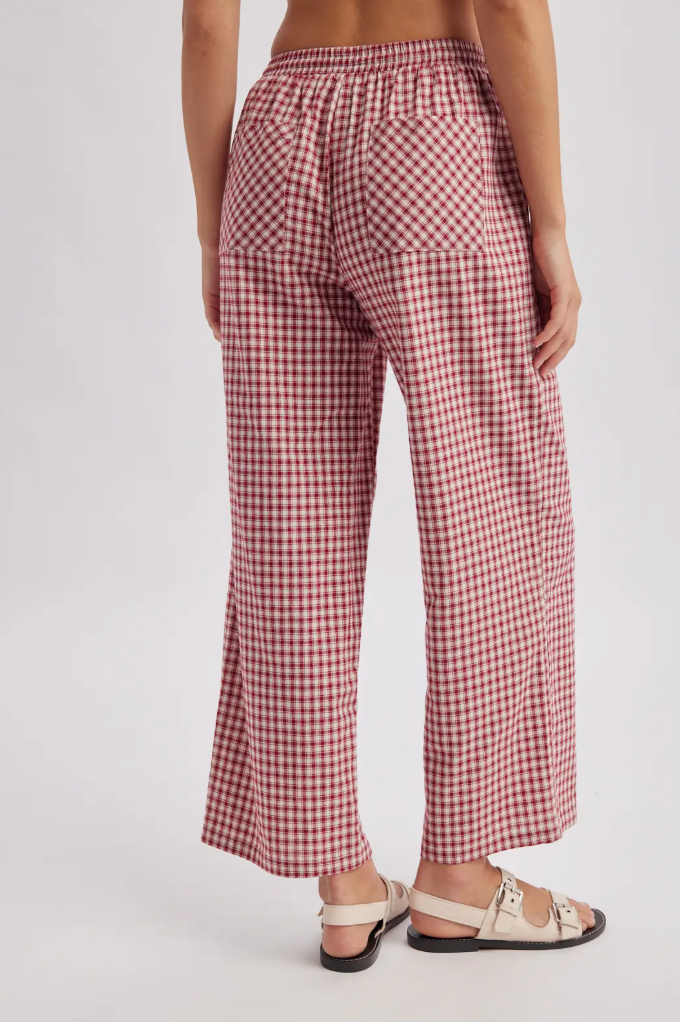 Happy Holidays Plaid Pants in Red