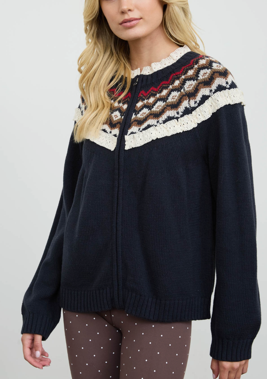 Aspen Sweater Jacket in Navy