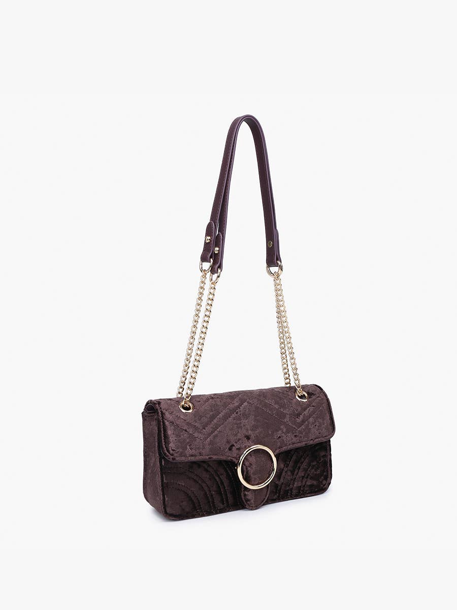 Edinburgh Soft Textured Crossbody Purse in Dark Chocolate